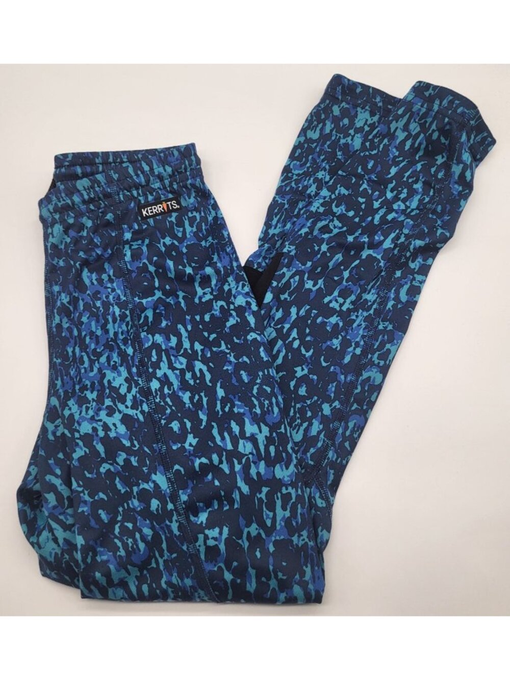 Kerrits Knee Patch Performance Tight Equestrian Pants Topaz Brushstroke Girls XL
